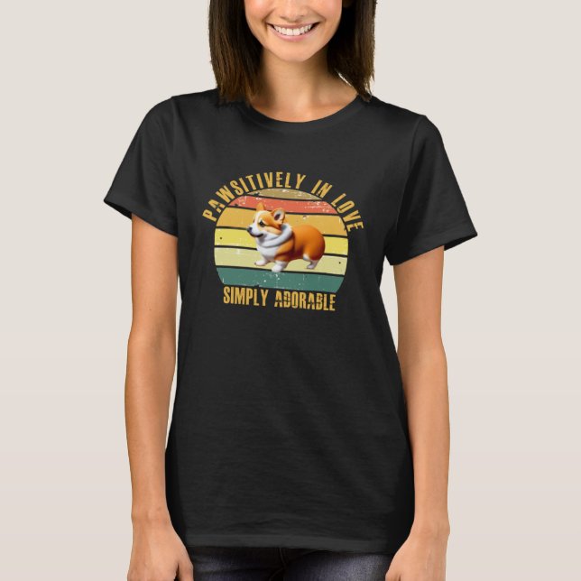 Camiseta Pawsitivamente Apaixonado Simplesmente Adorável Re (Frente)