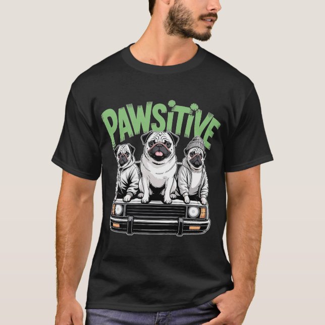 Camiseta Pawsitive Pugs (Frente)