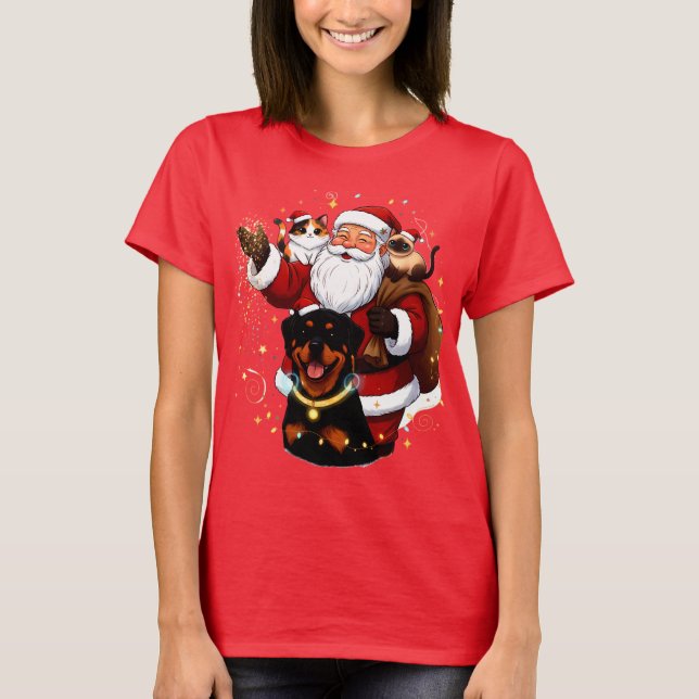 Camiseta Pawsitively Enchanted: Santa’s Magical Pet Moment (Frente)