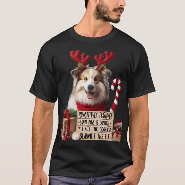Camiseta PAWSITIVELY FESTIVE Dog | Funny Christmas Cookies  (Frente)