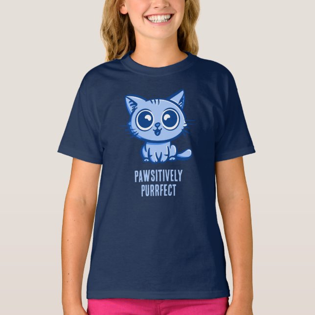 Camiseta Pawsitively Purfect, linda Ganga Kitten (Frente)