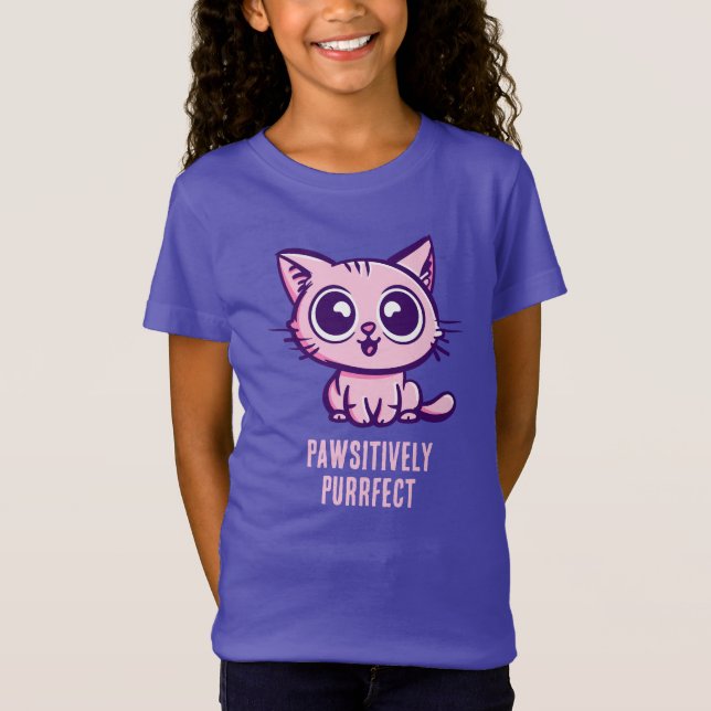 Camiseta Pawsitively Purfect, linda Ganga Kitten (Frente)