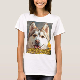 Camiseta  PAWsom! Cute Husky Tee