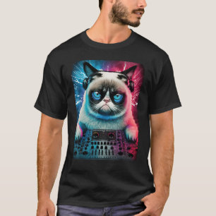 Camiseta Pawsome Beats DJ Cat Spinning Feline Grooves