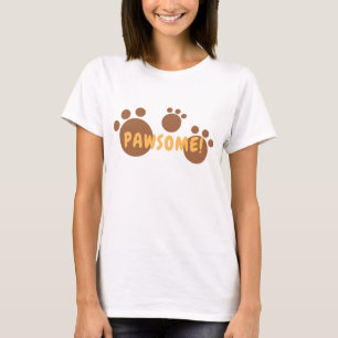 Camiseta pawsome para mulheres amantes de gatos