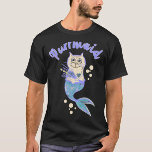 Camiseta Pawsome Purrmaid Cat Sereid Para Nadadores Raparig
