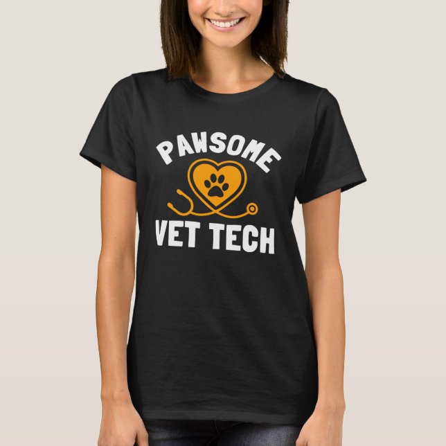 Camiseta Pawsome Vet Tech Costume Animal (Frente)