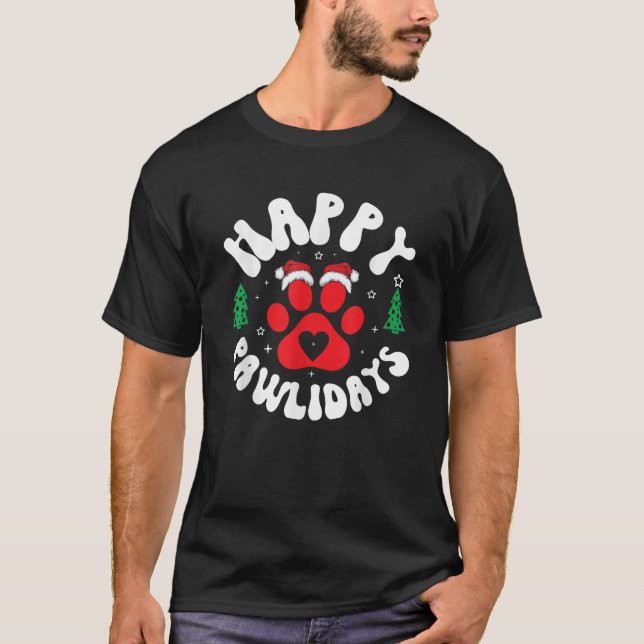 Camiseta Pawtastic Pets Apparel Unisex Adults Happy Pawlida (Frente)