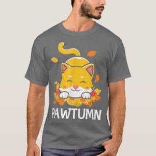 Camiseta Pawtumn Cat Pun Autumn Fall Deixa Animais Bons