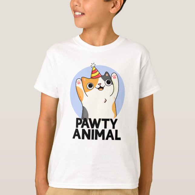 Camiseta Pawy Animal Funny Party Cat Pun (Frente)