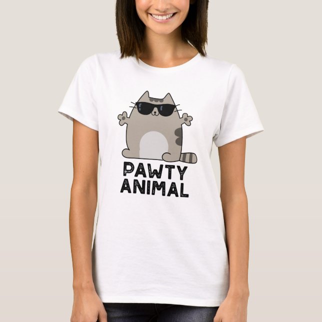 Camiseta Pawy Animal Funny Party Cat Pun (Frente)