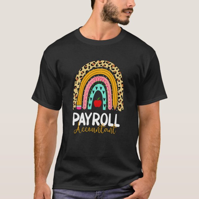 Camiseta Payroll Accountant Leopard Rainbow Accounting Back (Frente)