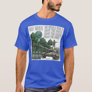 Camiseta "Paz à Terra" Tanque Anti-Guerra e Personagem da T