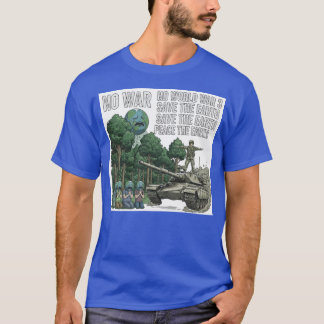 Camiseta "Paz à Terra" Tanque Anti-Guerra e Personagem da T