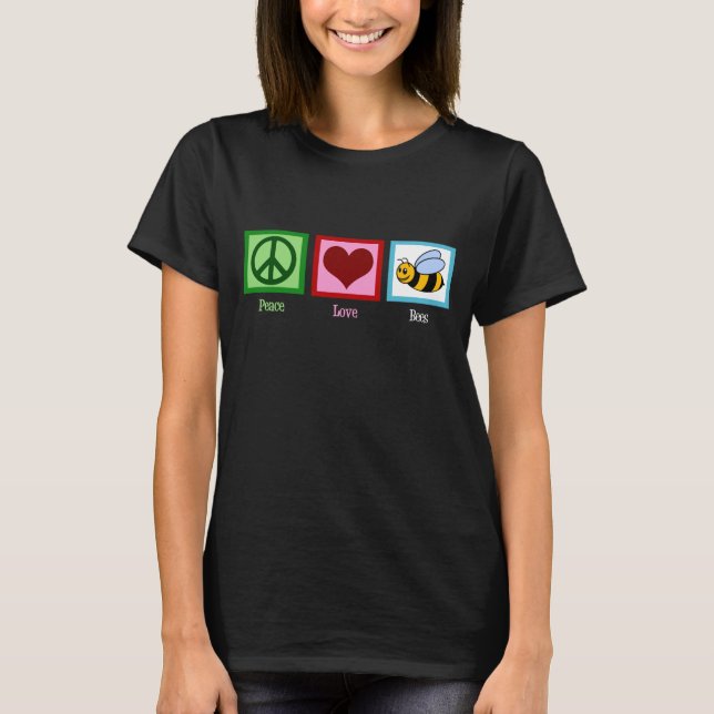 Camiseta Paz Abelhas Escuras Mulheres (Frente)