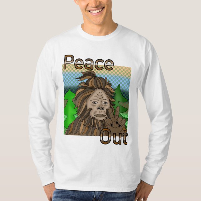 Camiseta Paz aí Bigfoot Sasquatch (Frente)