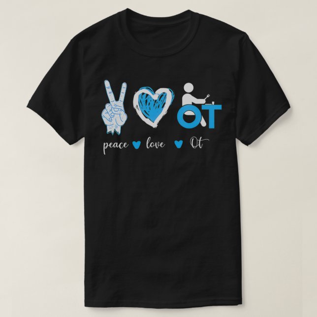 Camiseta Paz Ama À Terapia Ocupacional (Frente do Design)