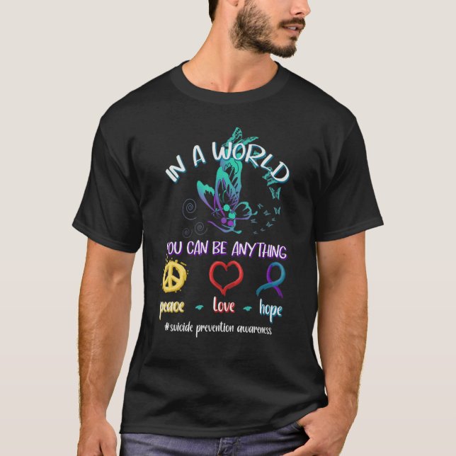 Camiseta Paz Ama Esperança Feliz Prevenção Suicida Sensibil (Frente)