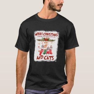 Camiseta Paz Ama Joia E Gatos Em Gato De Natal