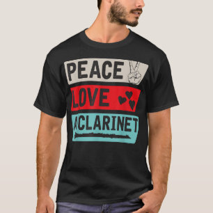 Camiseta Paz Ama Um Instrumento Musical Clarinet A Clarine