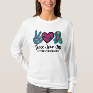 Camiseta Paz Ama Vida Prevenção Suicídio Sensibilização