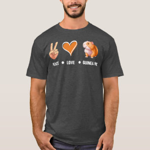 Camiseta Paz Amar Guiné Pigs Guiné Cute Pig Lover Guine