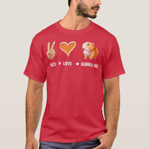 Camiseta Paz Amar Guiné Pigs Guiné Cute Pig Lover Guine