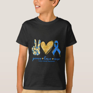 Camiseta Paz Ame Curva o Cancer de Fita Colon Sensibilizaçã