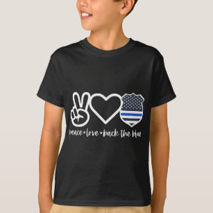 Camiseta Paz Ame De Volta À Polícia De Defesa Azul