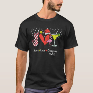 Camiseta Paz Ame Natal Em Julho Engraçado Véspera De Natal