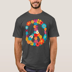 Camiseta Paz Amor 60's 70's Hippie Costume Colorful Flo