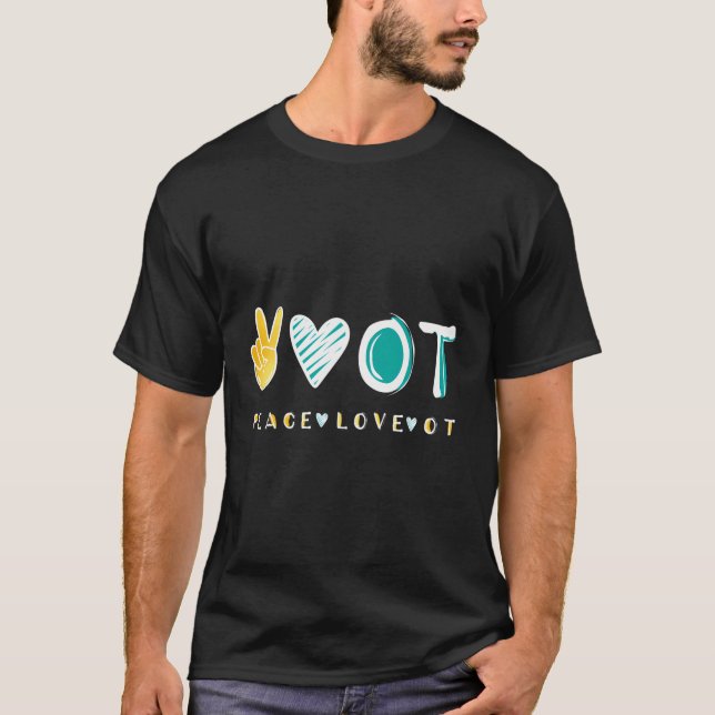 Camiseta Paz Amor À Terapia Ocupacional Tee (Frente)