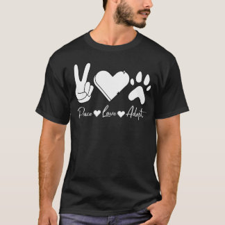 Camiseta Paz Amor Adotar Salvamento Animal