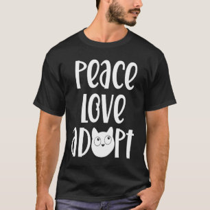 Camiseta Paz Amor Adote Resgate Gata Mãe Adote Gata Mãe Aco