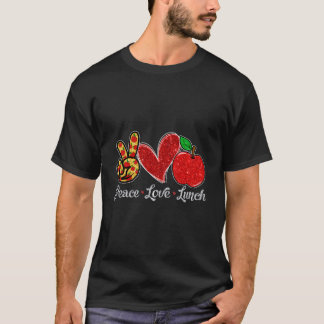 Camiseta Paz Amor Almoço Senhora do Almoço Primeiro Dia de