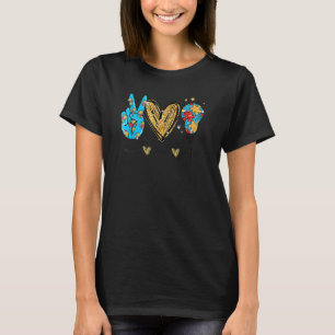 Camiseta Paz Amor Autismo Consciência Legal Asd Hippie Men