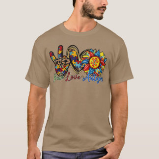 Camiseta Paz Amor Autismo Pop De Consciência Ti Fidget Toy