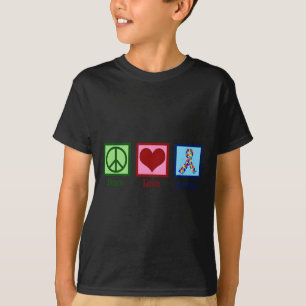 Camiseta Paz Amor Autismo Quebra-Cabeça Conscientização Hom