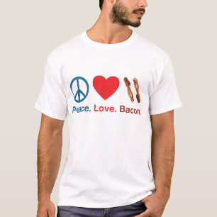 Camiseta Paz. Amor. Bacon