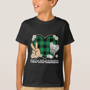 Camiseta Paz Amor Badminton Lover Outfit Mulheres Meninas C