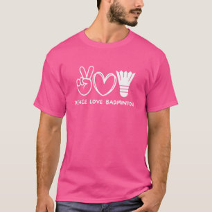 Camiseta Paz Amor Badminton Retro Badminton Esporte