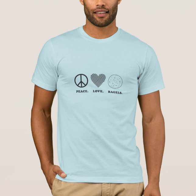 Camiseta Paz. Amor. Bagels. (Frente)