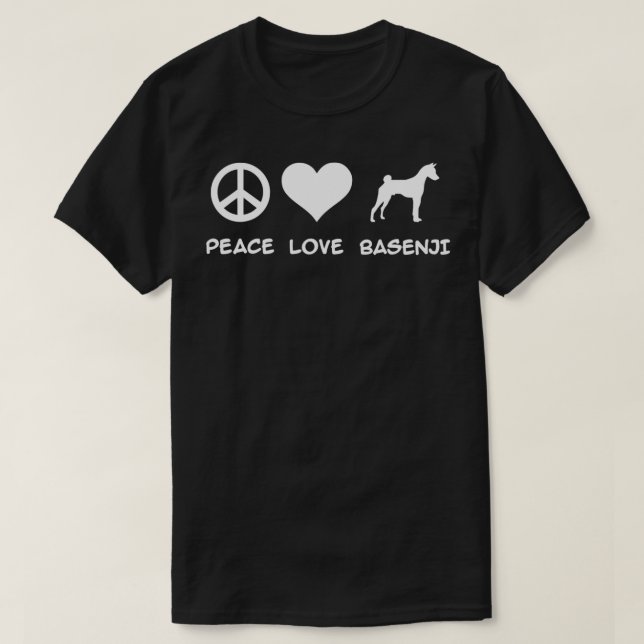 Camiseta Paz, Amor, Basenji (Frente do Design)