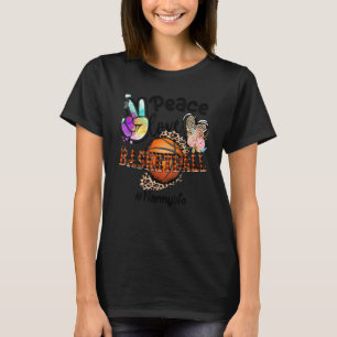 Camiseta Paz Amor, Basquete, Nanny, Mãe Avó Leopa