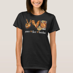Camiseta Paz Amor Bourbon Sinal de Mão de Paz Hippie Wine