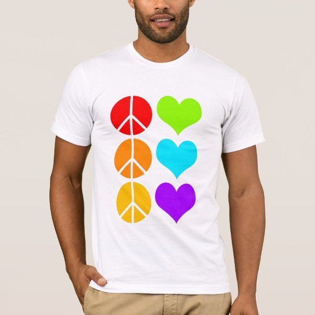 Camiseta paz & amor. [branco] (Frente)