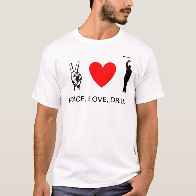 Camiseta Paz, amor, broca II (Frente)