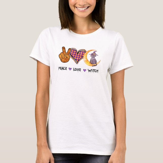 Camiseta Paz, Amor, Bruxa (Frente)