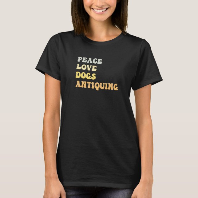 Camiseta Paz Amor Cães Antiguidade  Retro (Frente)
