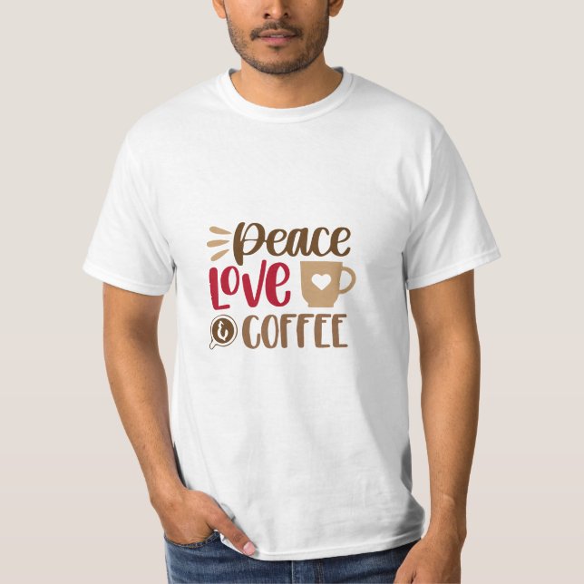 Camiseta Paz Amor Café (Frente)